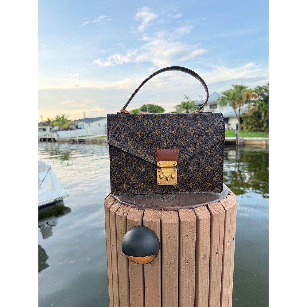 Louis Vuitton Monogram Concorde Handbag Brown Canvas Vintage M51190 Top Handle - Picture 12 of 13